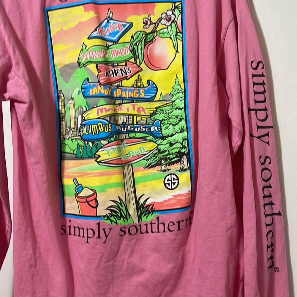 Simply Southern Georgia Pink Graphic Long Sleeve Shirt size medium - Picture 2 of 5